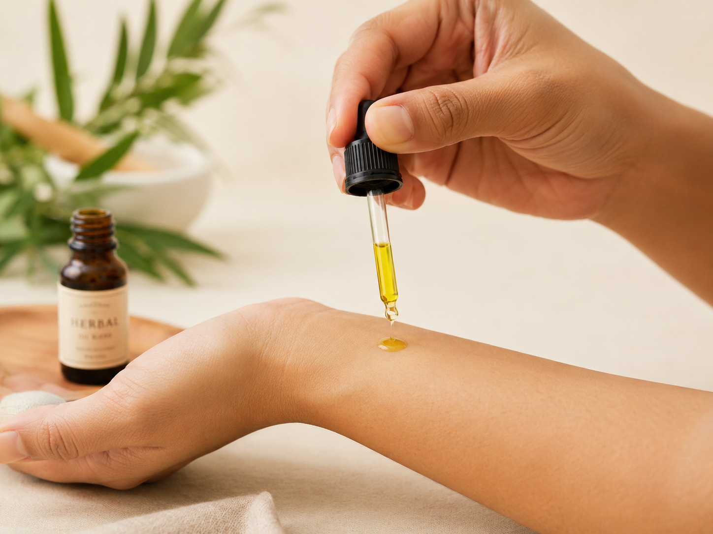 Cara pakai krim benjolan dengan mengoleskan minyak oles herbal ke kulit